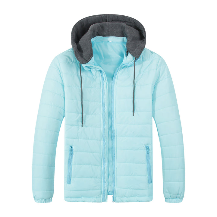 Herren gesteppte Winterjacke mit abnehmbarer Kapuze Echoarchiv