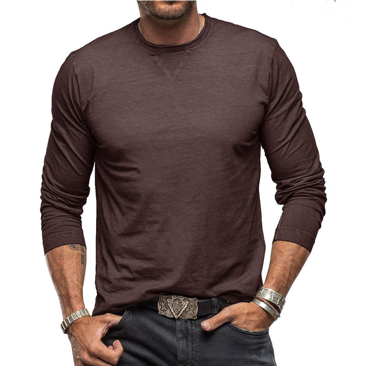 Herren lässiges Langarmshirt mit Rundhalsausschnitt Echoarchiv