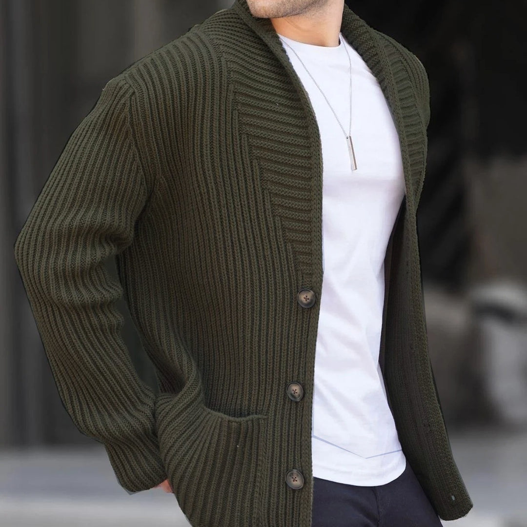 Herren Strickjacke mit tiefem Ausschnitt und knöpfen Echoarchiv