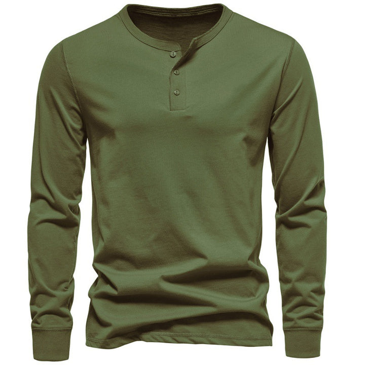 Herren Langarmshirt mit Knopfverschluss und modernem Design Echoarchiv