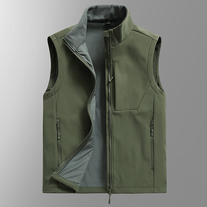 Herren Softshell‑Weste mit Fleecefutter, winddichter Außenlage und Reißverschlusstaschen – Marzano