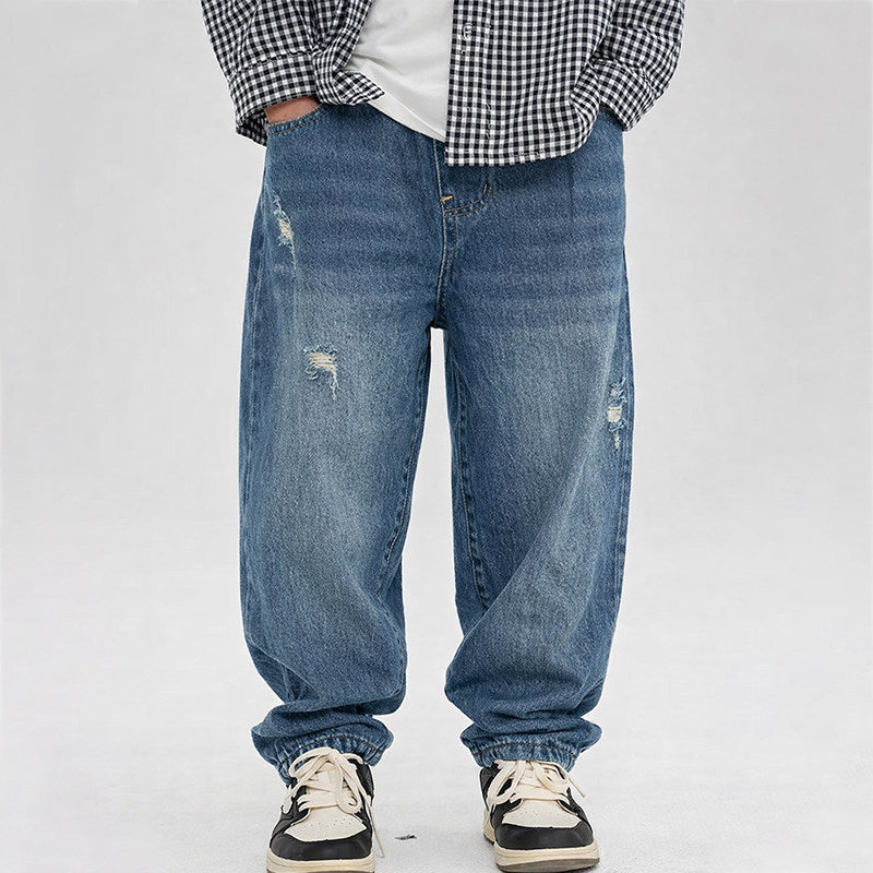 Unisex lässige weit geschnittene Jeans mit elastischem Bund Echo Archiv