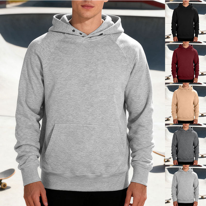 Herren nan Sweatstoff Kapuzenpullover mit Raglanärmeln, Kängurutasche und verstärktem Saum Echo Archiv