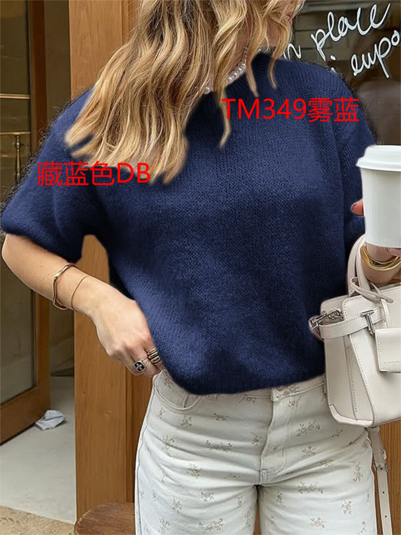 Damen kurzärmeliges Strickoberteil mit lässigem Schnitt Echo Archiv