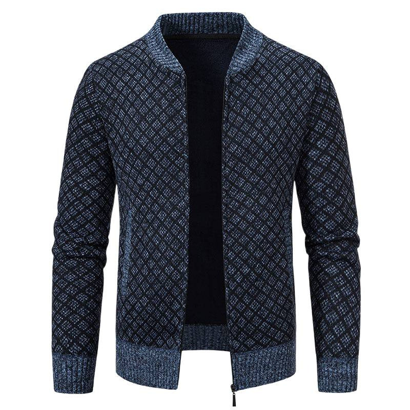 Herren Strickjacke mit modernem Zippverschluss und strukturiertem Design Echoarchiv