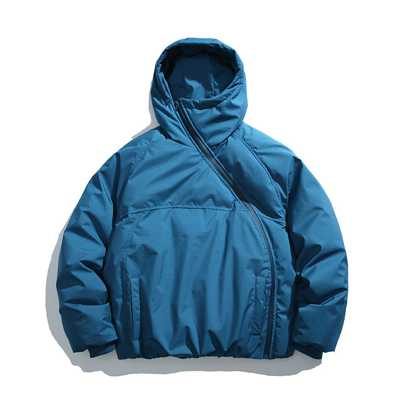 Unisex Wattierte Oversize Steppjacke mit asymmetrischem Reißverschluss Echo Archiv