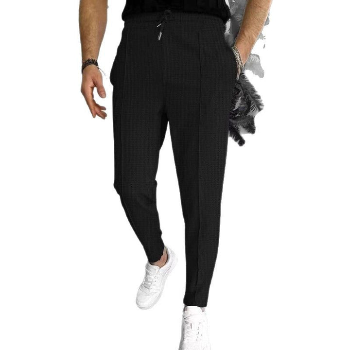 Herren Sportliche Chino-Hose mit verstellbarem Bund und feinem Strukturmuster Echoarchiv