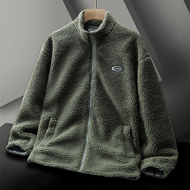 Herren warme Fleecejacke mit hohem Kragen und elastischen Bündchen Echoarchiv
