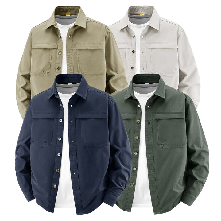 Herren Overshirt aus Baumwoll‑Twill mit zwei Brustklappen und relaxed Fit Echo Archiv