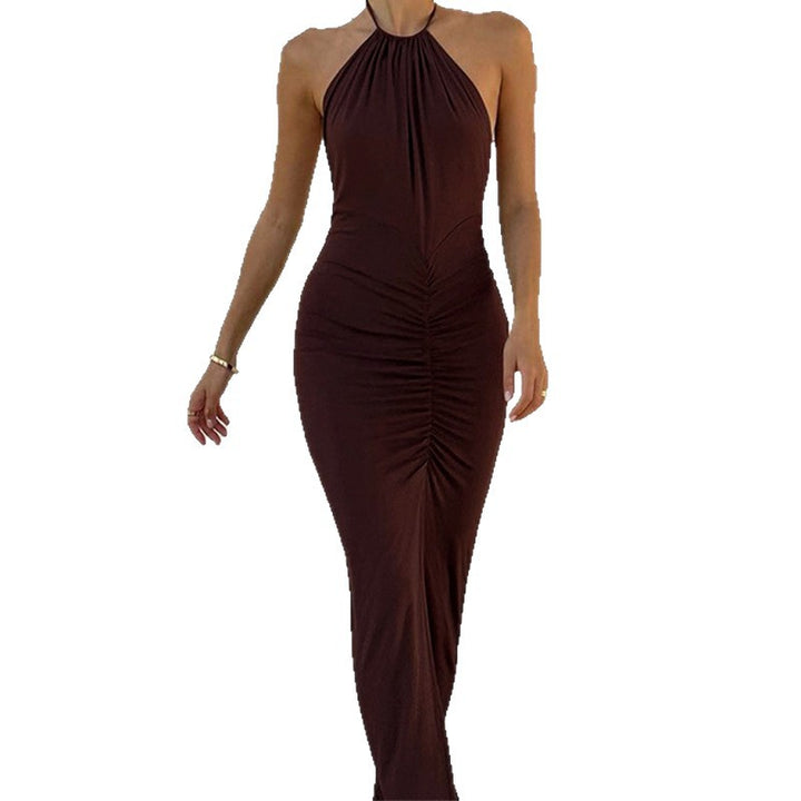 Damen Elegantes Wickelkleid mit schmalem Halterneck und raffinierten Rüschendetails Echo Archiv