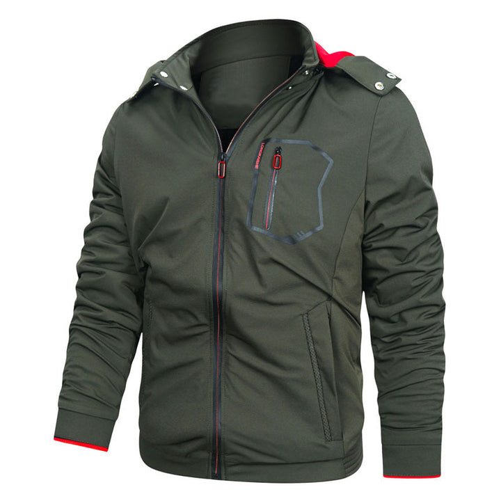 Herren Sportliche Softshell-Hoodiejacke mit wasserabweisender Membran Brusttasche und Stehkragen Echo Archiv