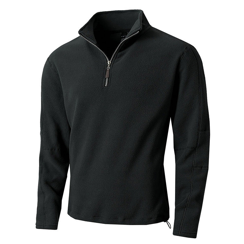 Herren Fleece-Pullover mit halblangem Reißverschluss und Stehkragen Echoarchiv