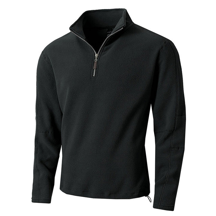 Herren Fleece-Pullover mit halblangem Reißverschluss und Stehkragen Echoarchiv