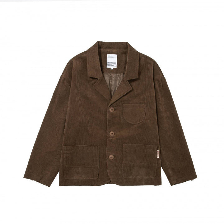 Herren Kastenförmiger Cord-Blouson mit Reverskragen, aufgesetzten Taschen und lockerer Silhouette Echo Archiv