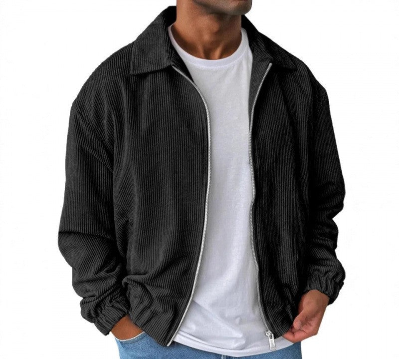 Herren bequeme Cordjacke mit durchgehender Reißverschlussfunktion Echoarchiv