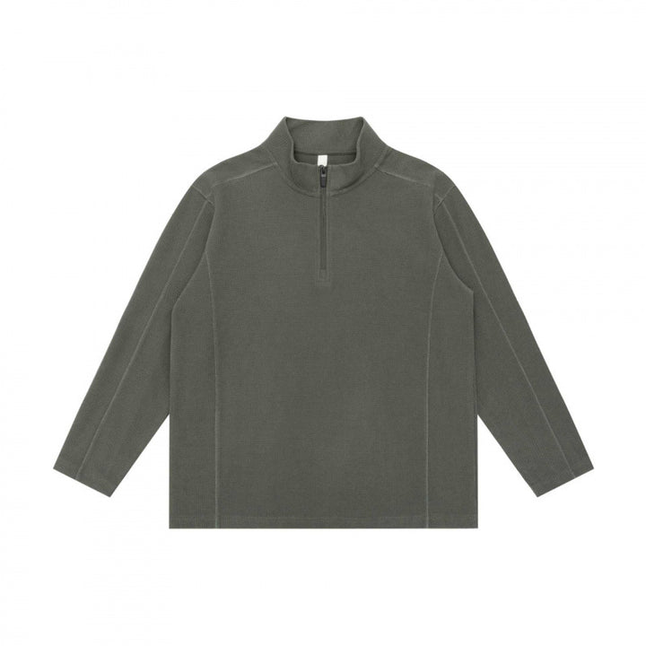 Unisex Texturierter Half‑Zip‑Strickpullover im Boxy‑Schnitt mit Stehkragen Echo Archiv