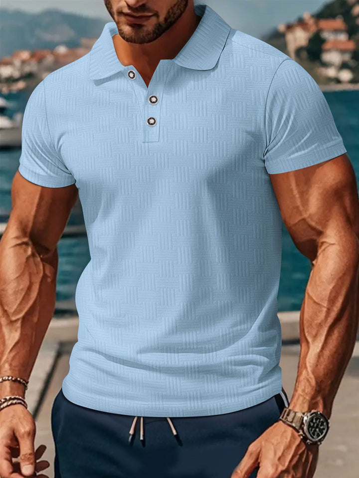 Herren Polohemd mit strukturiertem Design und klassischem Kragen Echoarchiv