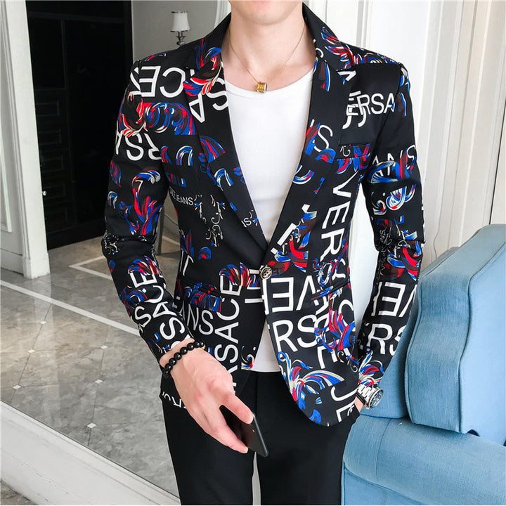 Herren Designer-Blazer mit auffälligem grafischem Muster Echoarchiv