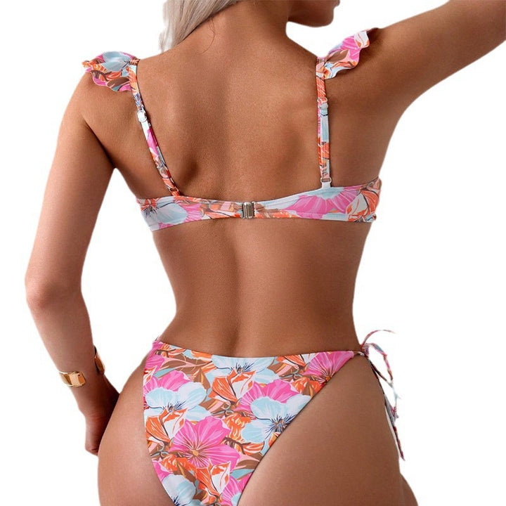Damen Bikini-Set mit verspielt frilly Oberteil und verstellbarem Slip Echo Archiv