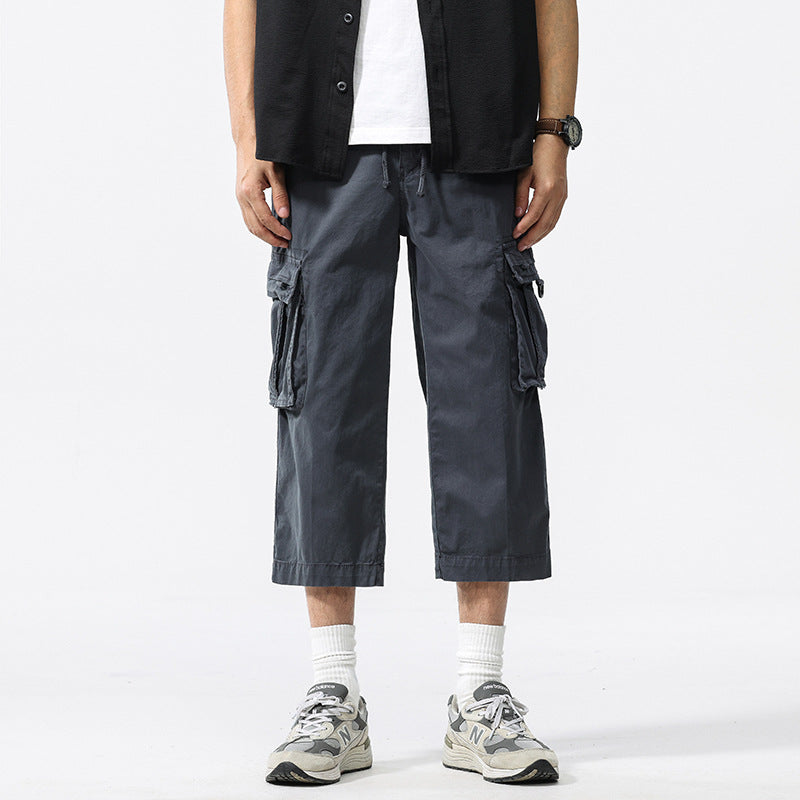 Herren halblange Utility-Cargohose aus Baumwoll-Twill mit weitem Bein und Multifachtaschen Echo Archiv
