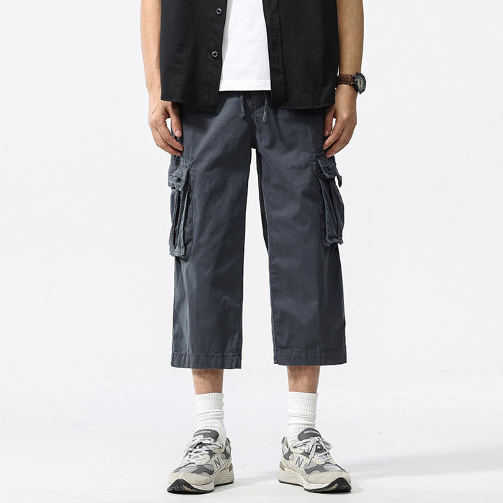 Herren halblange Utility-Cargohose aus Baumwoll-Twill mit weitem Bein und Multifachtaschen Echo Archiv