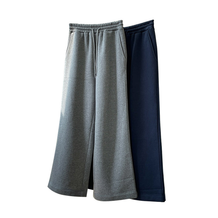Damen Extraweite Palazzosweathose aus Baumwoll-Fleece mit Tunnelzug und Eingrifftaschen Echoarchiv