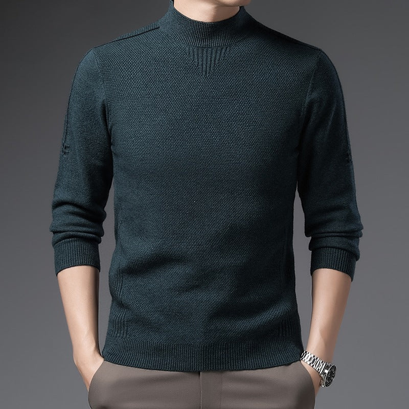 Herren Slim-Fit Strukturierter Feinstrickpullover mit kurzem Schlauchkragen und gerippten Säumen Echo Archiv