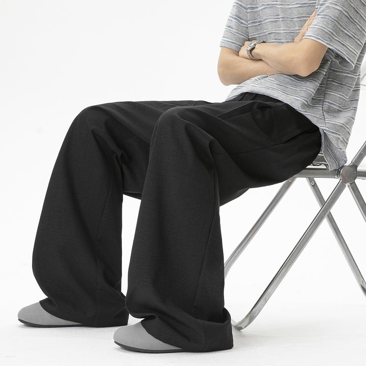 Herren Weite Leinenhose mit hoher Taille, Bundfalte & relaxed Silhouette Echoarchiv