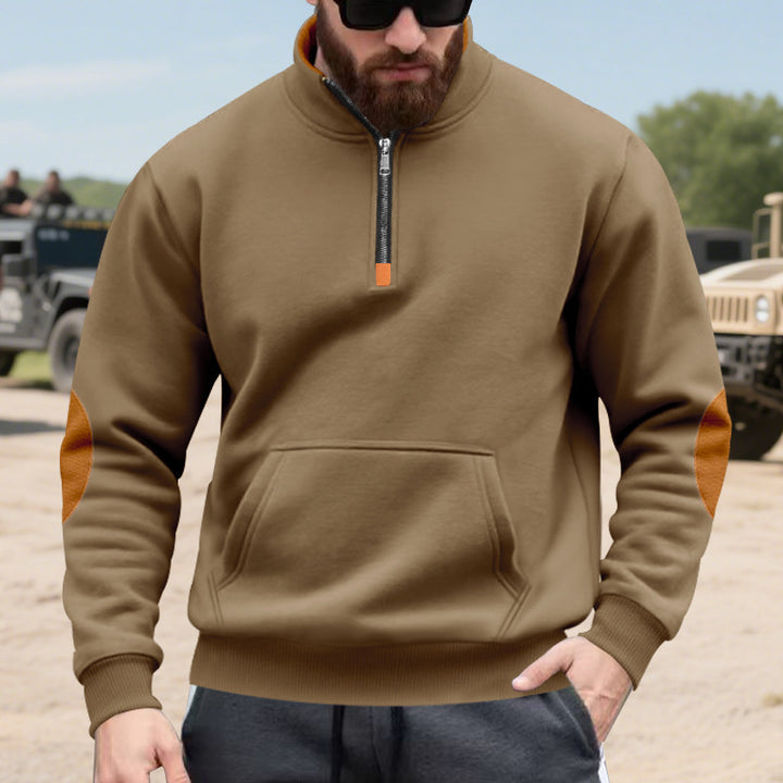 Herren Hoodie mit modischem Stehkragen und Kontrastdetails Echoarchiv