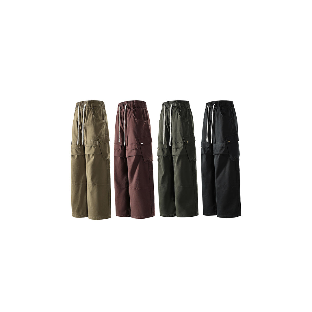 Herren weite Cargo-Hose mit elastischem Bund, Kordelzug und großzügigen Klapp-Utility-Taschen Echo Archiv