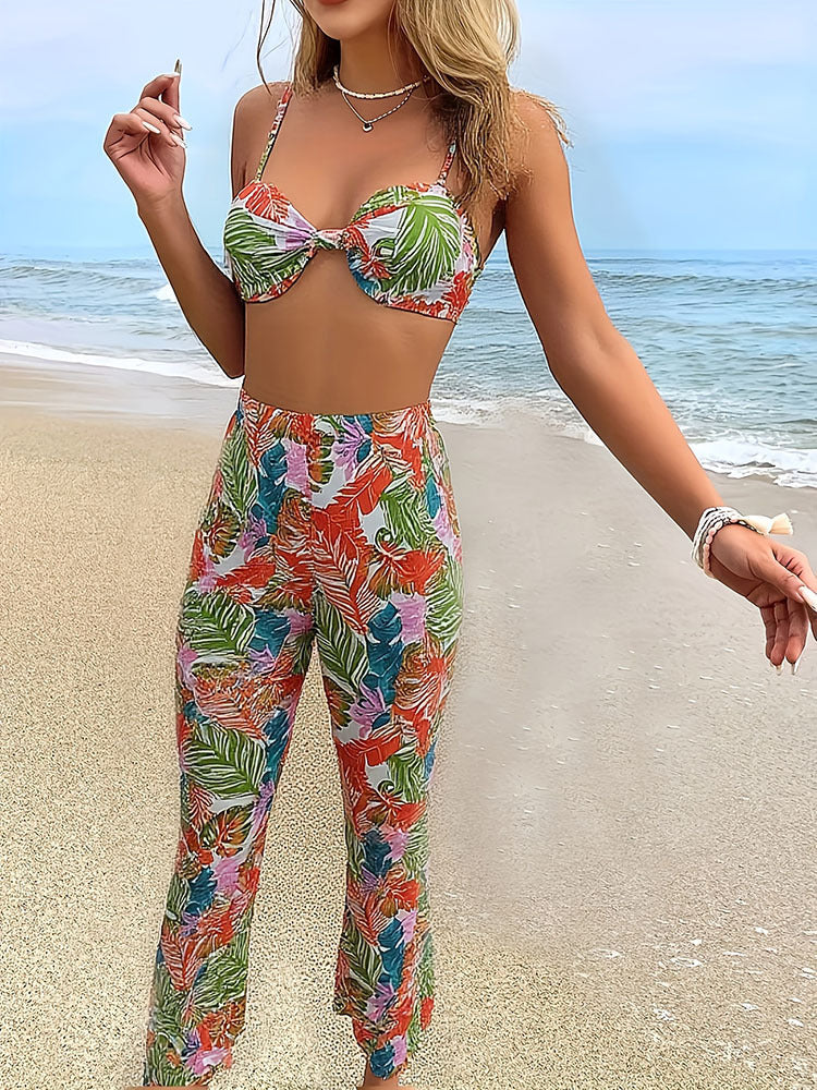 Damen Bleistift-Hosen-Set mit floralem Oberteil Echo Archiv