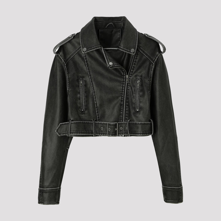 Damen Cropped Bikerjacke Echo Archiv