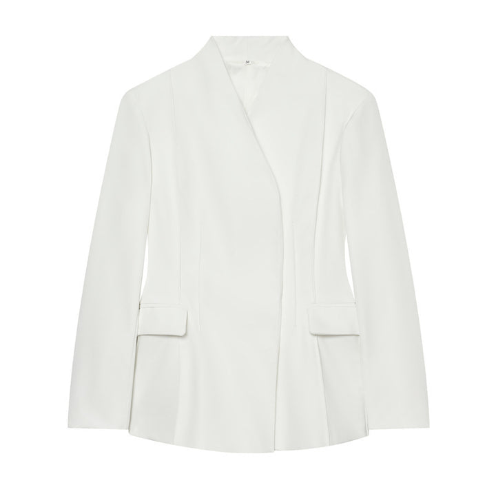 Damen Taillierter kragenloser Blazer mit Pattentaschen und feiner Teilungsnaht Echo Archiv