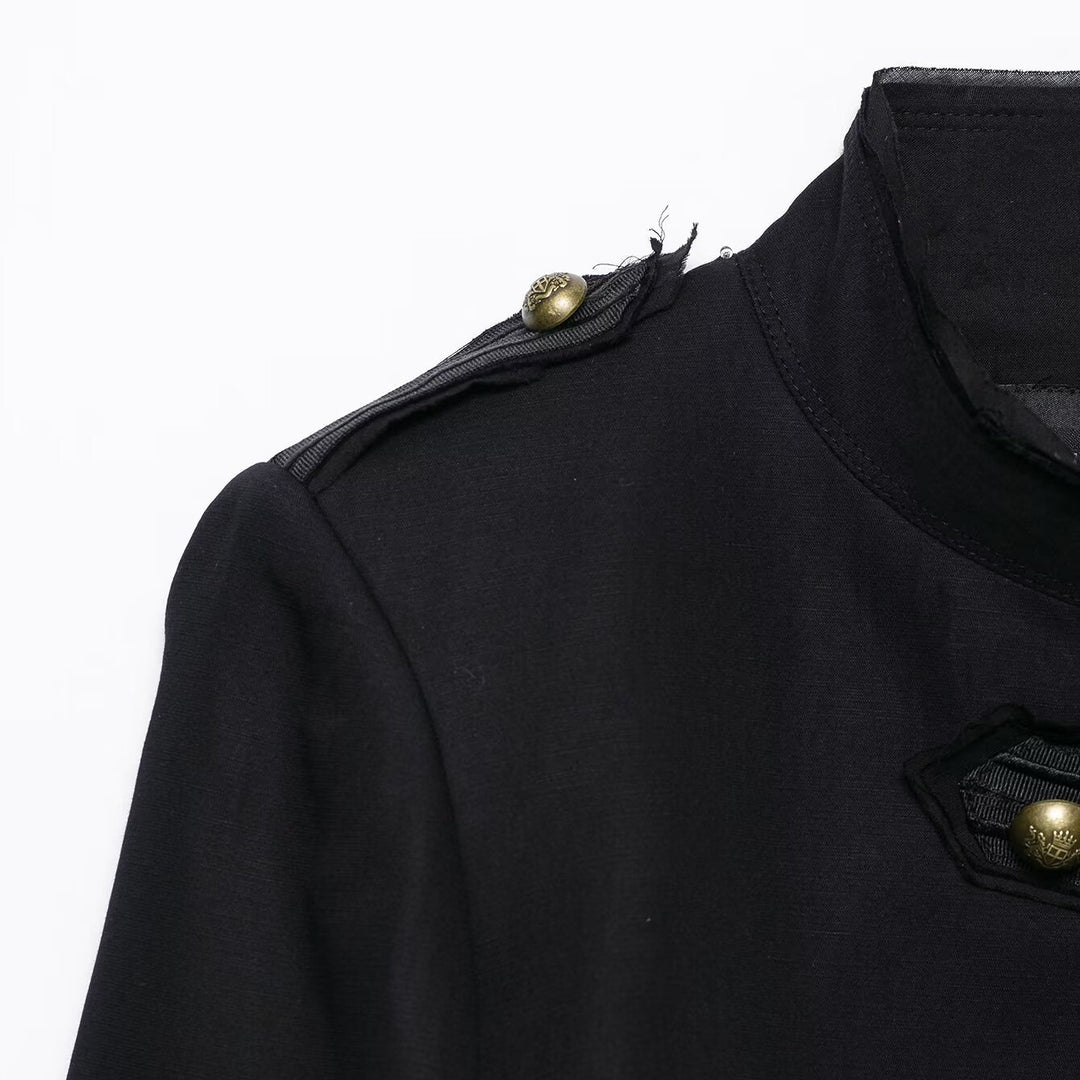 Damen Kurz geschnittene Militärjacke im Husarenstil mit Stehkragen und Zierknopfleiste Echoarchiv
