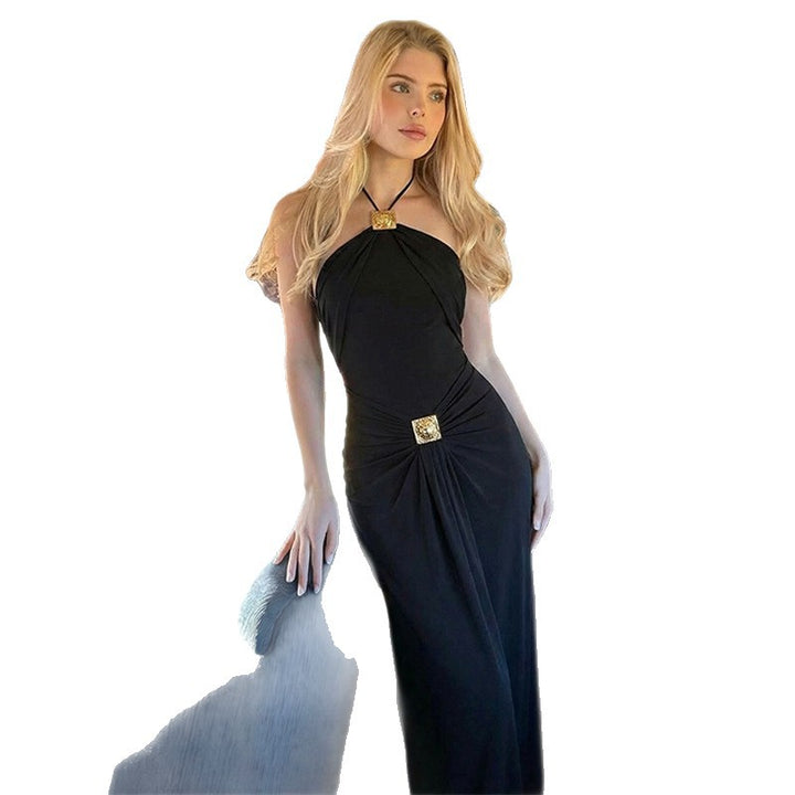 Damen Elegantes Maxikleid mit trendigem Halterdesign und tailliertem Schnitt Echo Archiv