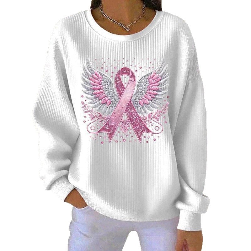 Damen Komfortabler Sweatshirt mit markantem Schriftzug Echoarchiv