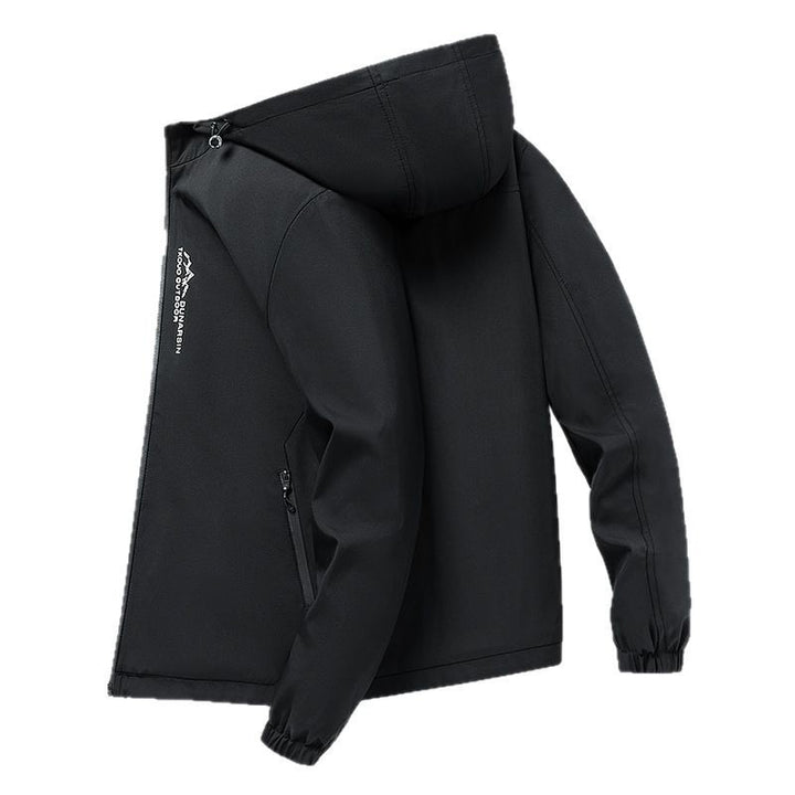 Herren winddichte Softshelljacke mit verstellbarer Kapuze, wasserabweisender Membran und sicheren Reißverschlusstaschen – Taviero