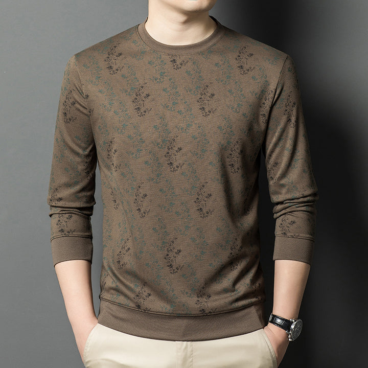Herren stylisches Langarmshirt mit floralem Muster und hochwertigem Material Echoarchiv