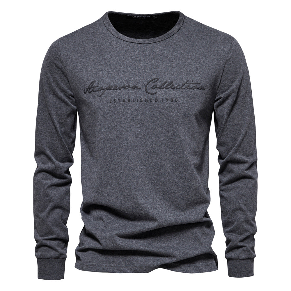 Herren Langarmshirt mit zeitgemäßer Schriftzug Echoarchiv