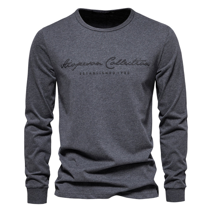 Herren Langarmshirt mit zeitgemäßer Schriftzug Echoarchiv