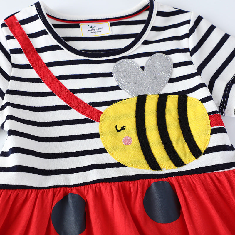 Mädchen lässiges Baumwollkleid mit Bienenmotiv Echo Archiv