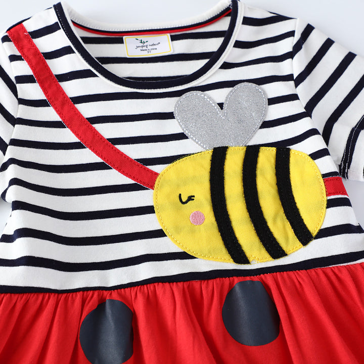 Mädchen lässiges Baumwollkleid mit Bienenmotiv Echo Archiv