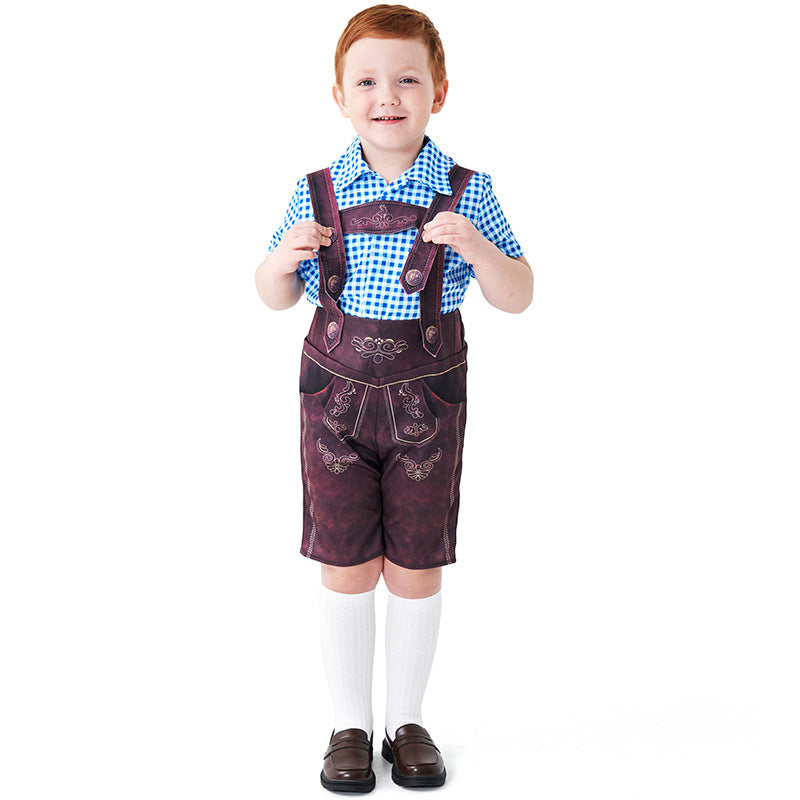 Herren nan kurze Trachtenlederhose mit verstellbaren Trägern und traditioneller Stickerei Echo Archiv