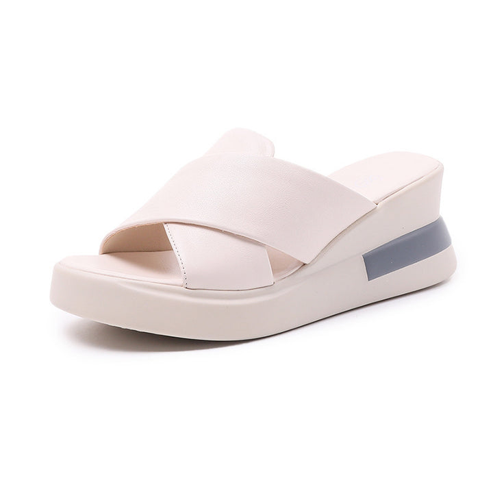 Damen nan Stadtkomfort Keil-Slipper mit ergonomischem viskoelastischem Fußbett und nahtlosem Synthetikobermaterial Echo Archiv