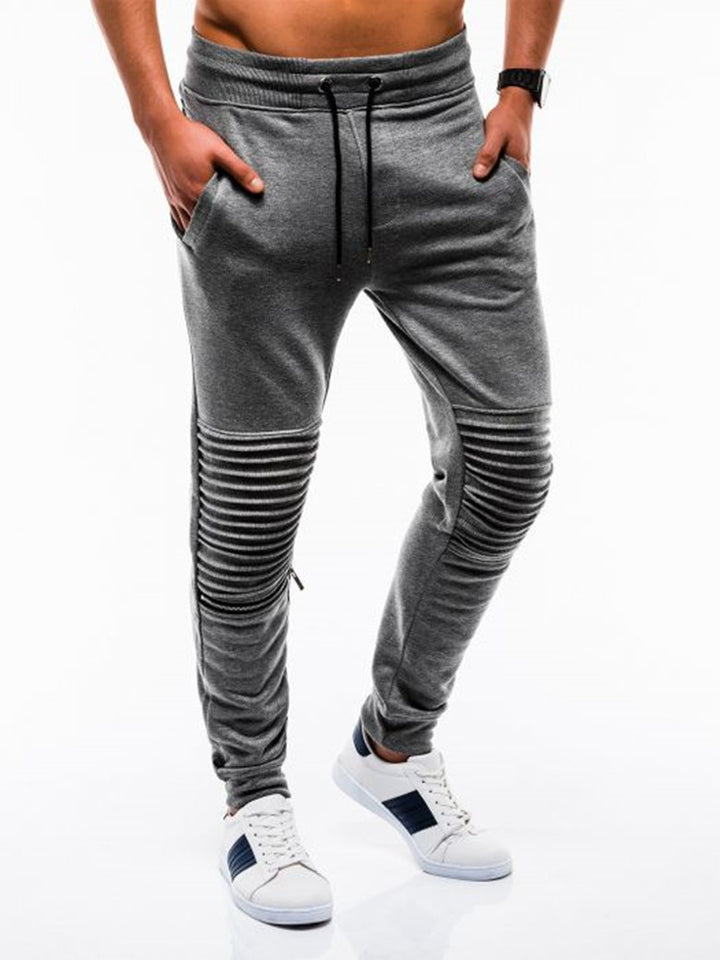 Herren Jogginghose mit modischem Rippdesign und elastischem Bund Echoarchiv