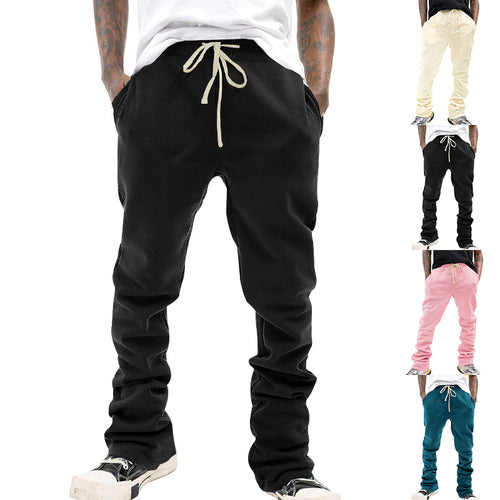 Herren Locker geschnittene Fleece-Jogginghose mit Tunnelzug, Seitentaschen & geradem Bein – Tavélo
