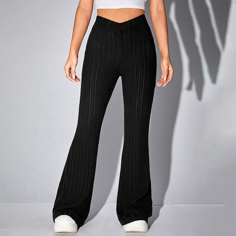Damen lässige Flared-Hosen aus hochwertigen Strickmaterialien Echo Archiv