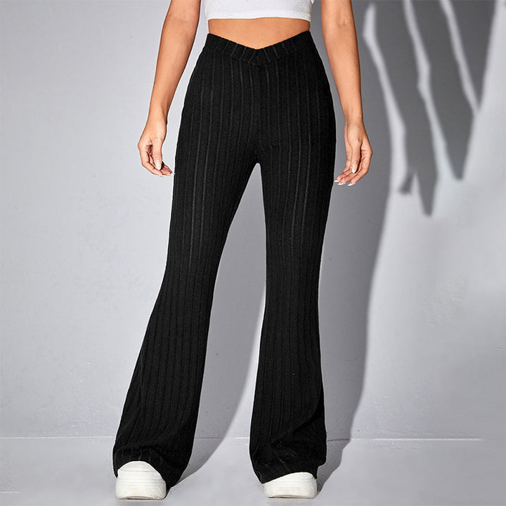 Damen lässige Flared-Hosen aus hochwertigen Strickmaterialien Echo Archiv
