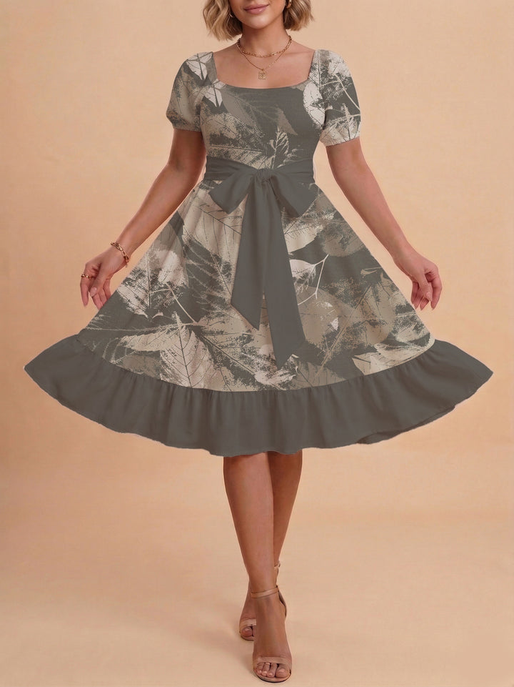Damen schickes Glitzerkleid mit tailliertem Schnitt und Rüschensaum Echo Archiv