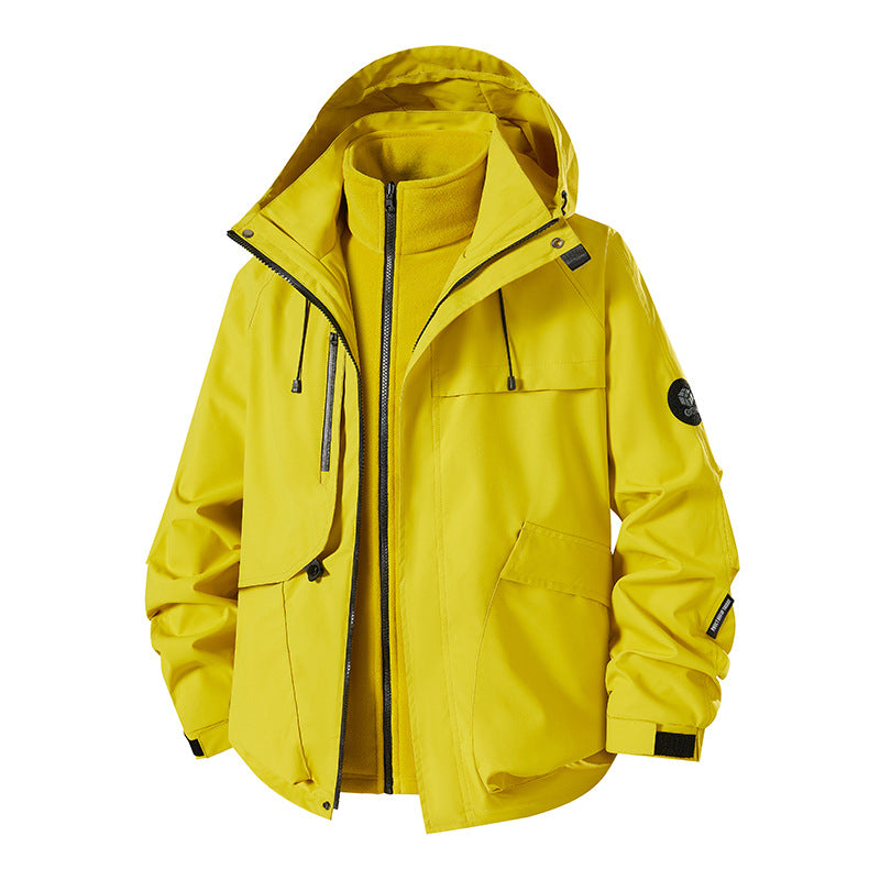 Herren wetterfeste Funktionsjacke mit verstellbarer Kapuze und Innenfleece Echoarchiv
